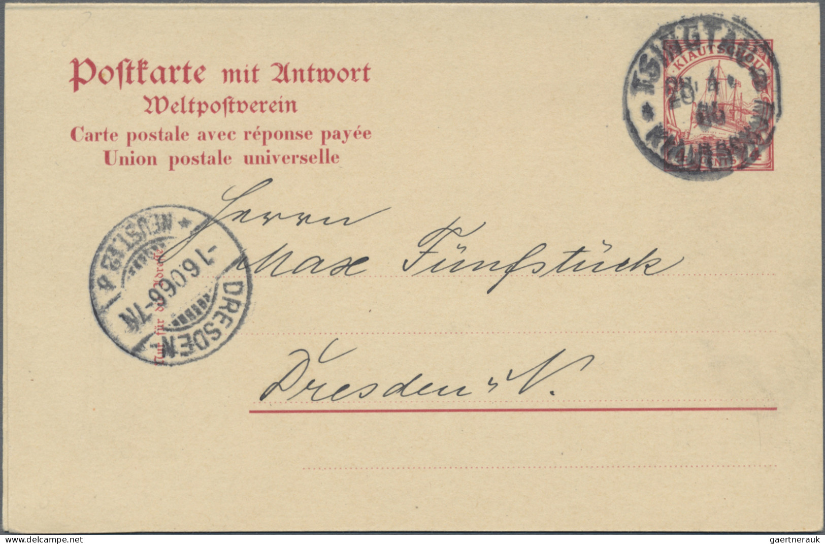 Deutsche Kolonien - Kiautschou - Ganzsachen: 1900/1911, saubere Partie von 17 ge