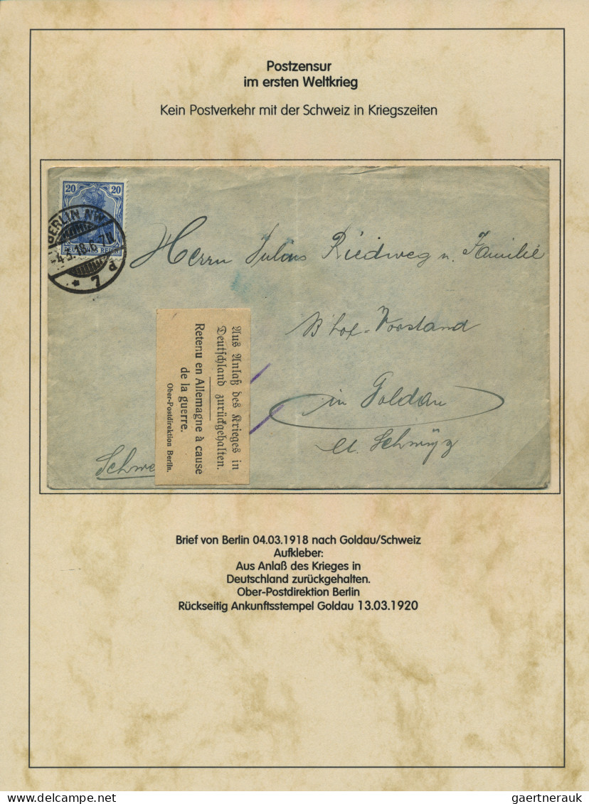 Deutsche Besetzung I. WK: 1914-1918, Postzensur im 1. Weltkrieg inkl. im besetzt