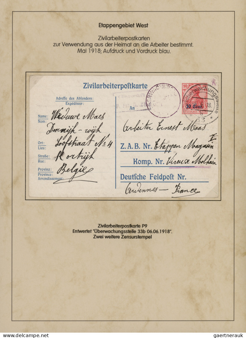 Deutsche Besetzung I. WK: Etappengebiet West: 1900-1920 (ca), Spezialsammlung im