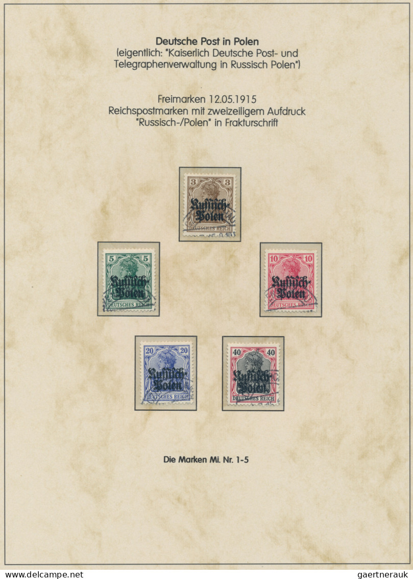 Deutsche Besetzung I. WK: Deutsche Post In Polen: 1914-1918, Spezialsammlung In - Besetzungen 1914-18
