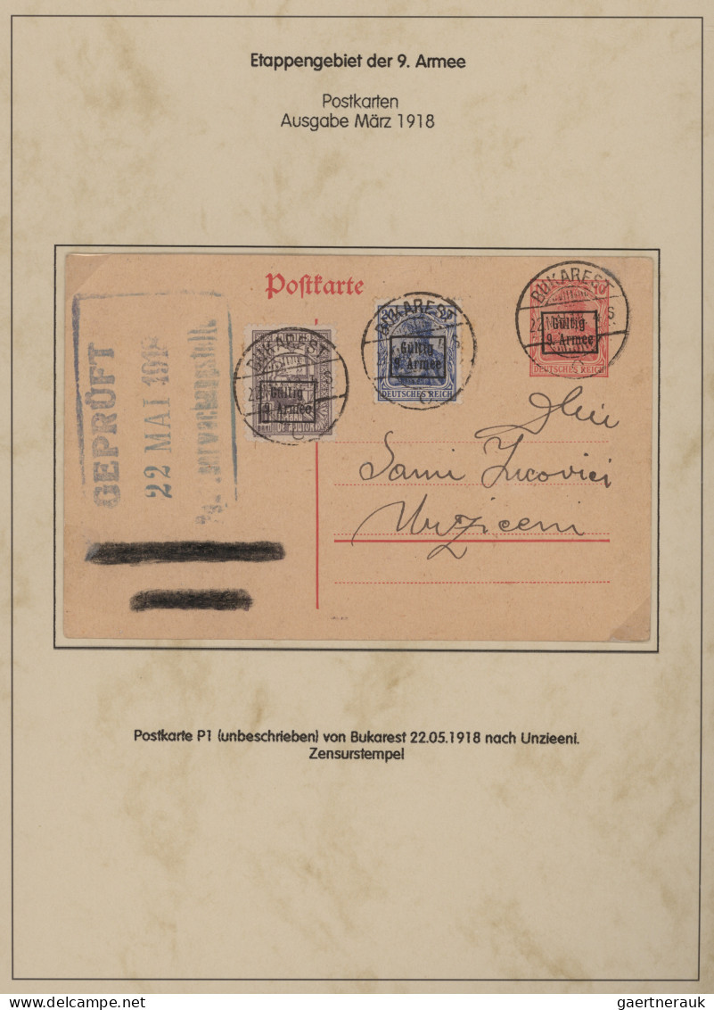 Deutsche Besetzung I. WK: Rumänien: 1917-1918, Sammlung mit Marken und 26 Belege