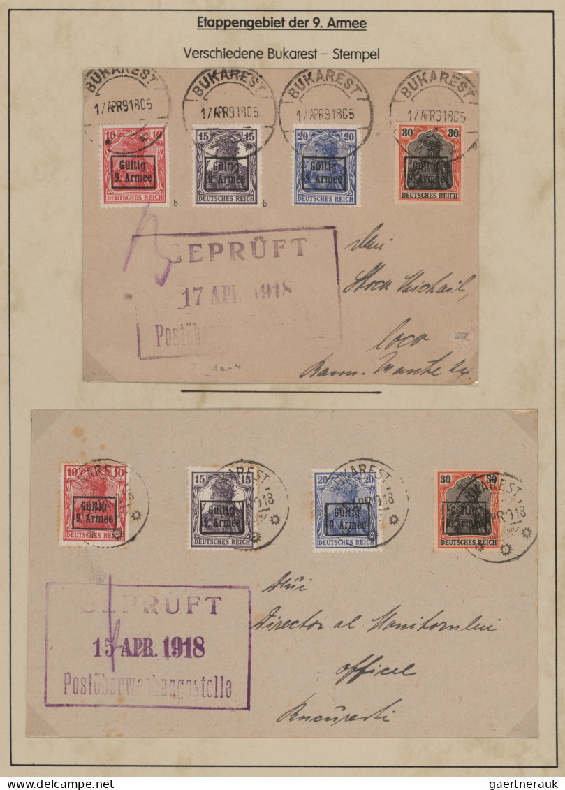 Deutsche Besetzung I. WK: Rumänien: 1917-1918, Sammlung mit Marken und 26 Belege