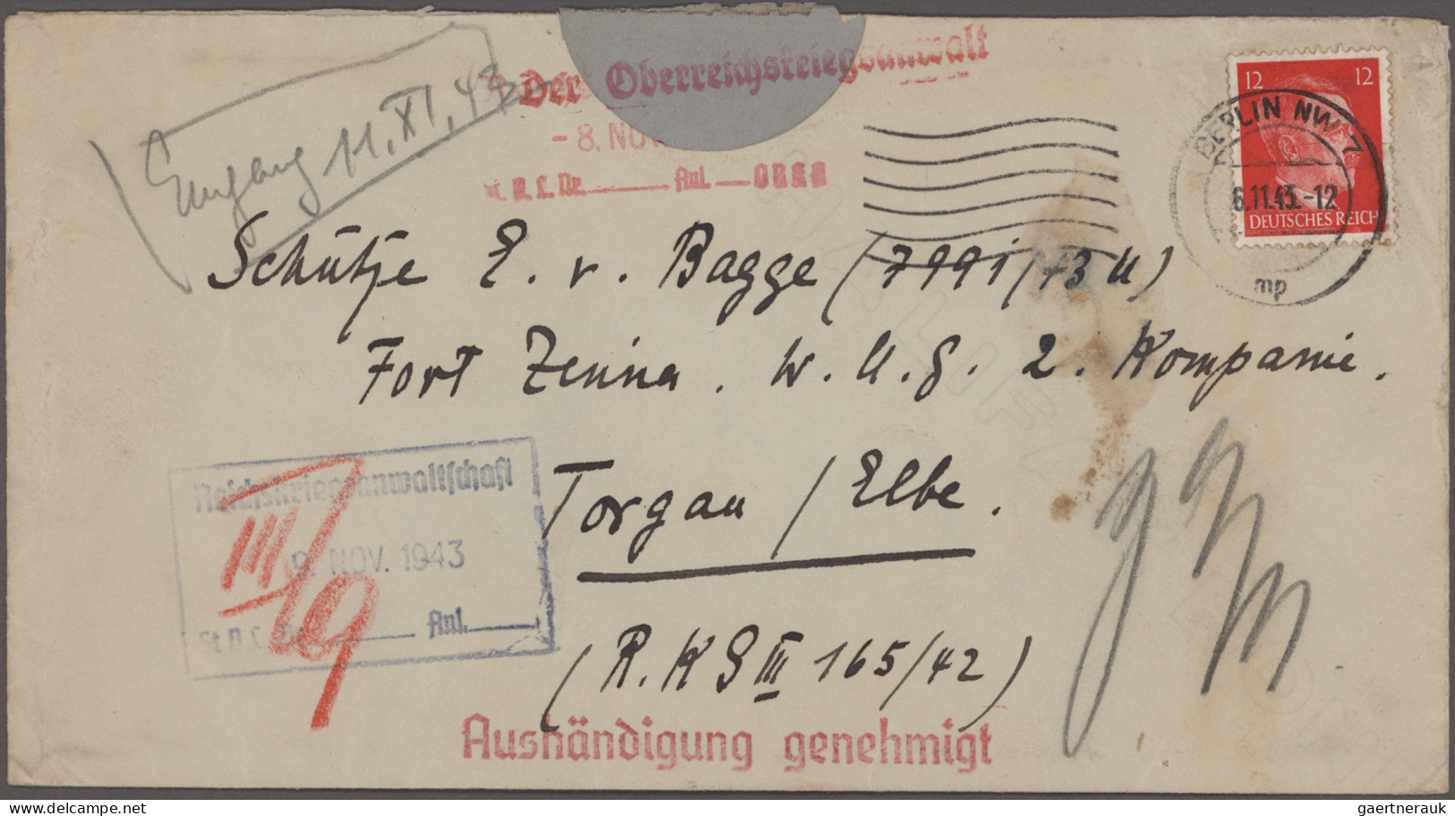 Feldpost 1. Weltkrieg: 1914/1945, Sammlung Mit über 120 Feldpost-Belegen Aus Dem - Autres