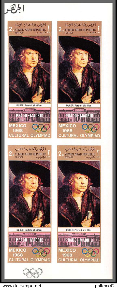 nord Yemen YAR - 3508d N°896/901 B jeux olympiques olympics mexico 1968 tableaux paintings non dentelé durer gold bloc 4