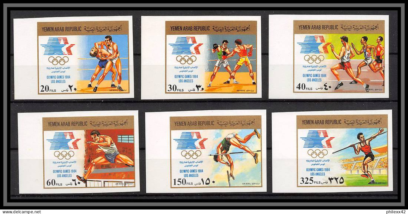 Nord Yemen YAR - 4423/ N°1807/1812 B Jeux Olympiques (olympic Games) Los Angeles 1984 Cote 100 ** MNH Non Dentelé Imperf - Yémen