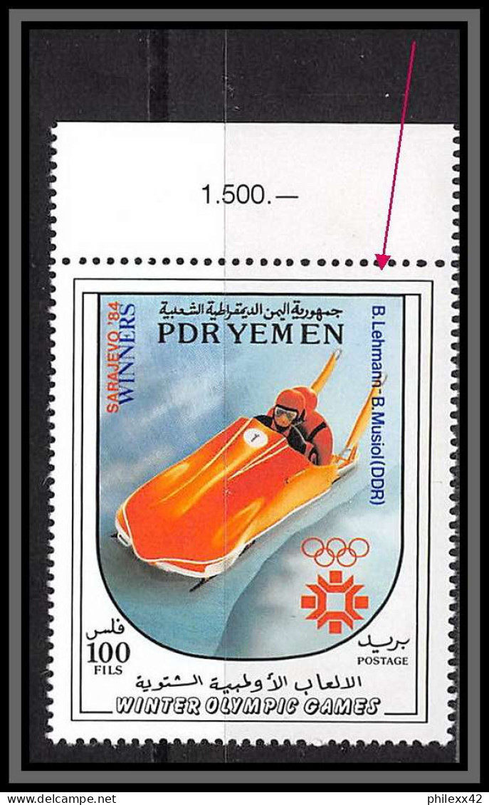 South Yemen PDR 6007a N°377 Overprint Blue Surcharge BOB Sarajavo 1984 Medallists ** MNH Jeux Olympiques Olympics Cote 9 - Winter 1984: Sarajevo