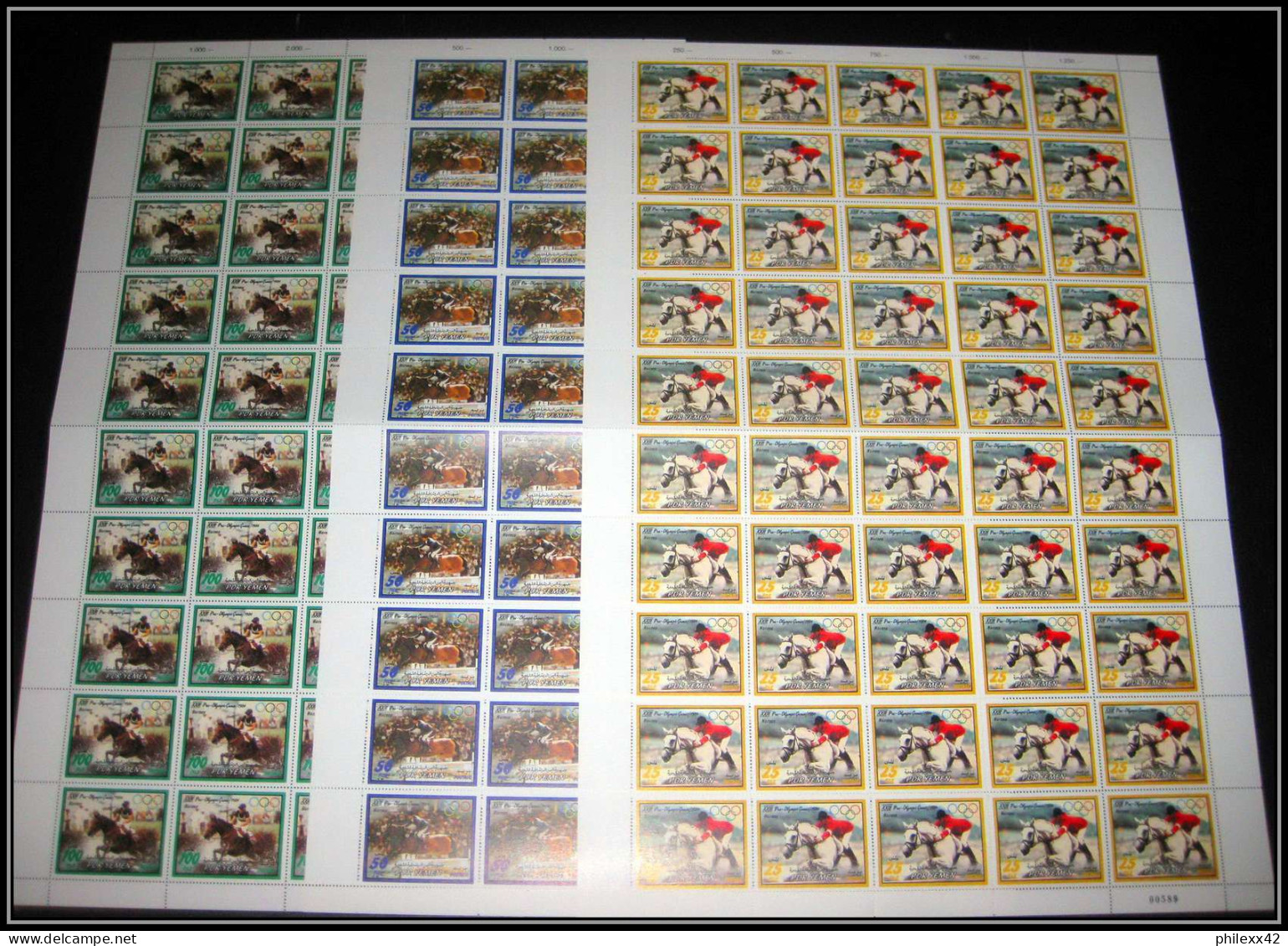 South Yemen PDR 6015 N°312/314 Jumping Jeux Olympiques (olympic Games) Los Angeles 1983/1984 MNH Feuille Sheets Cote 325 - Yémen