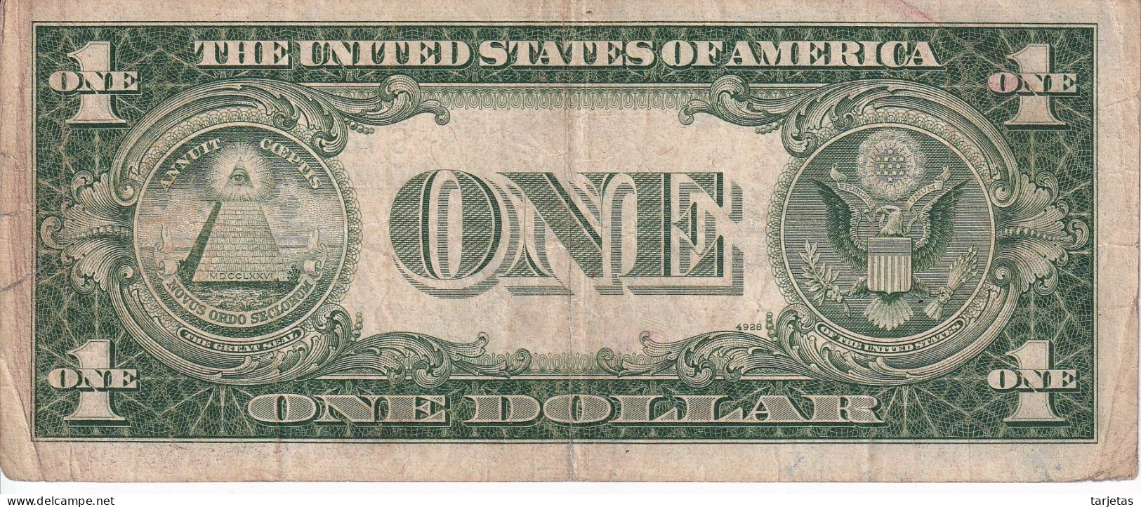 BILLETE DE ESTADOS UNIDOS DE 1 DOLLAR DEL AÑO 1935 LETRA D WASHINGTON  (BANK NOTE) - Certificats D'Argent (1928-1957)