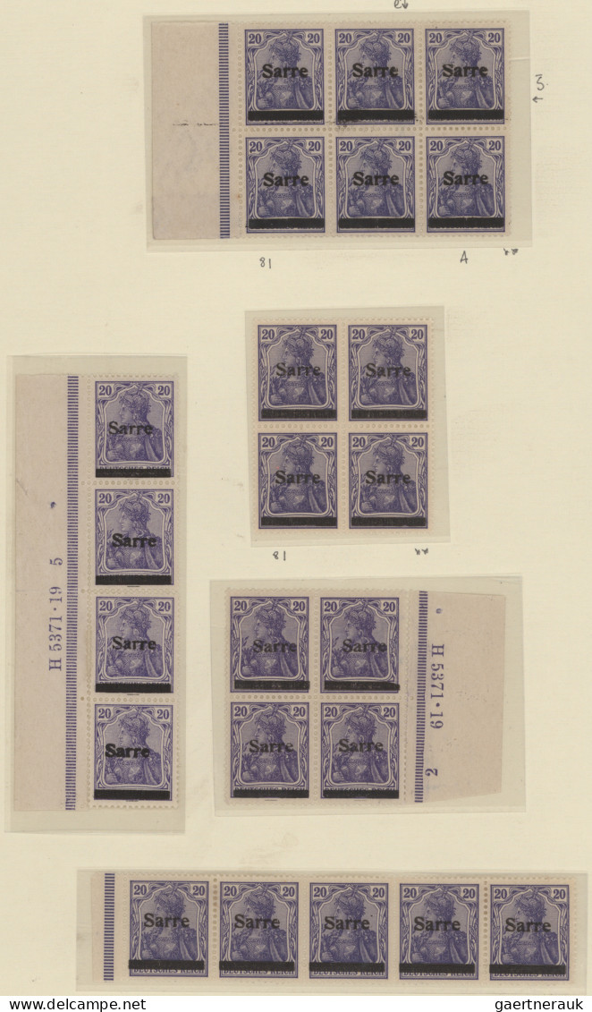 Deutsche Abstimmungsgebiete: Saargebiet: 1920, Aufdrucke Germania-Sarre und Baye