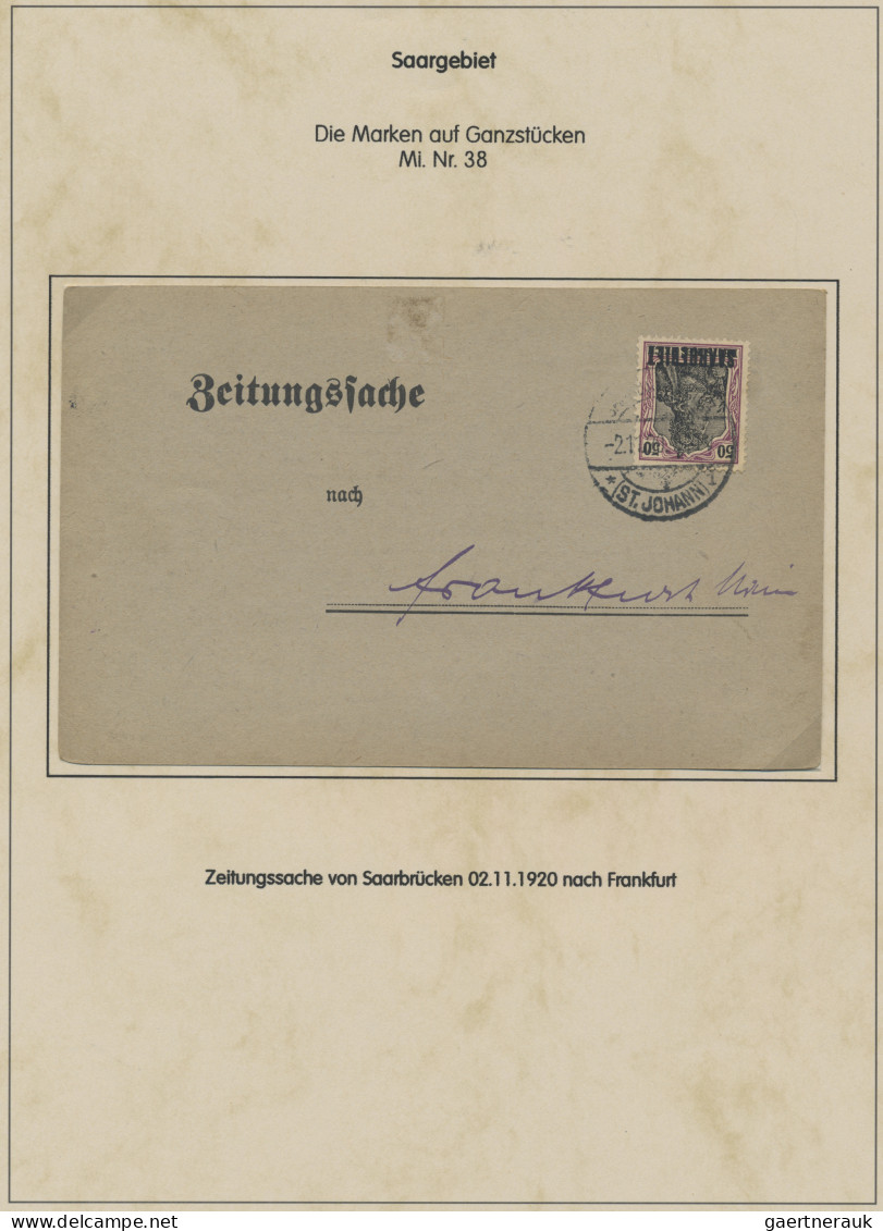 Deutsche Abstimmungsgebiete: Saargebiet: 1920/1921, Gehaltvolle Sammlung Der 'Ge - Cartas & Documentos