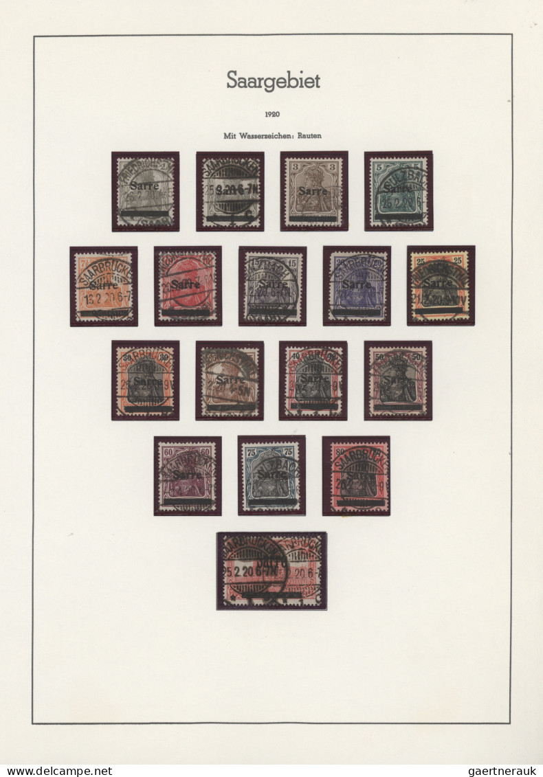 Deutsche Abstimmungsgebiete: Saargebiet: 1920/1934, In Den Hauptnummern Komplett - Used Stamps