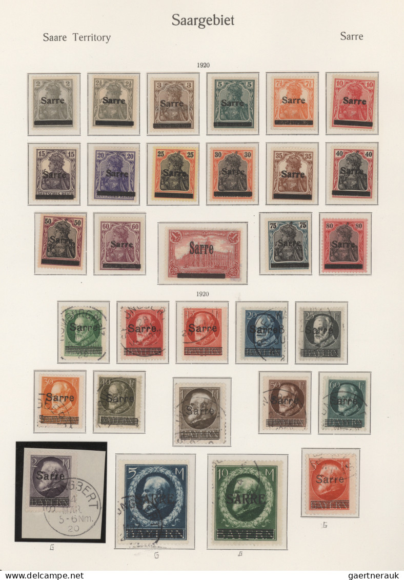 Deutsche Abstimmungsgebiete: Saargebiet: 1920/1934, In Den Hauptnummern Komplett - Used Stamps