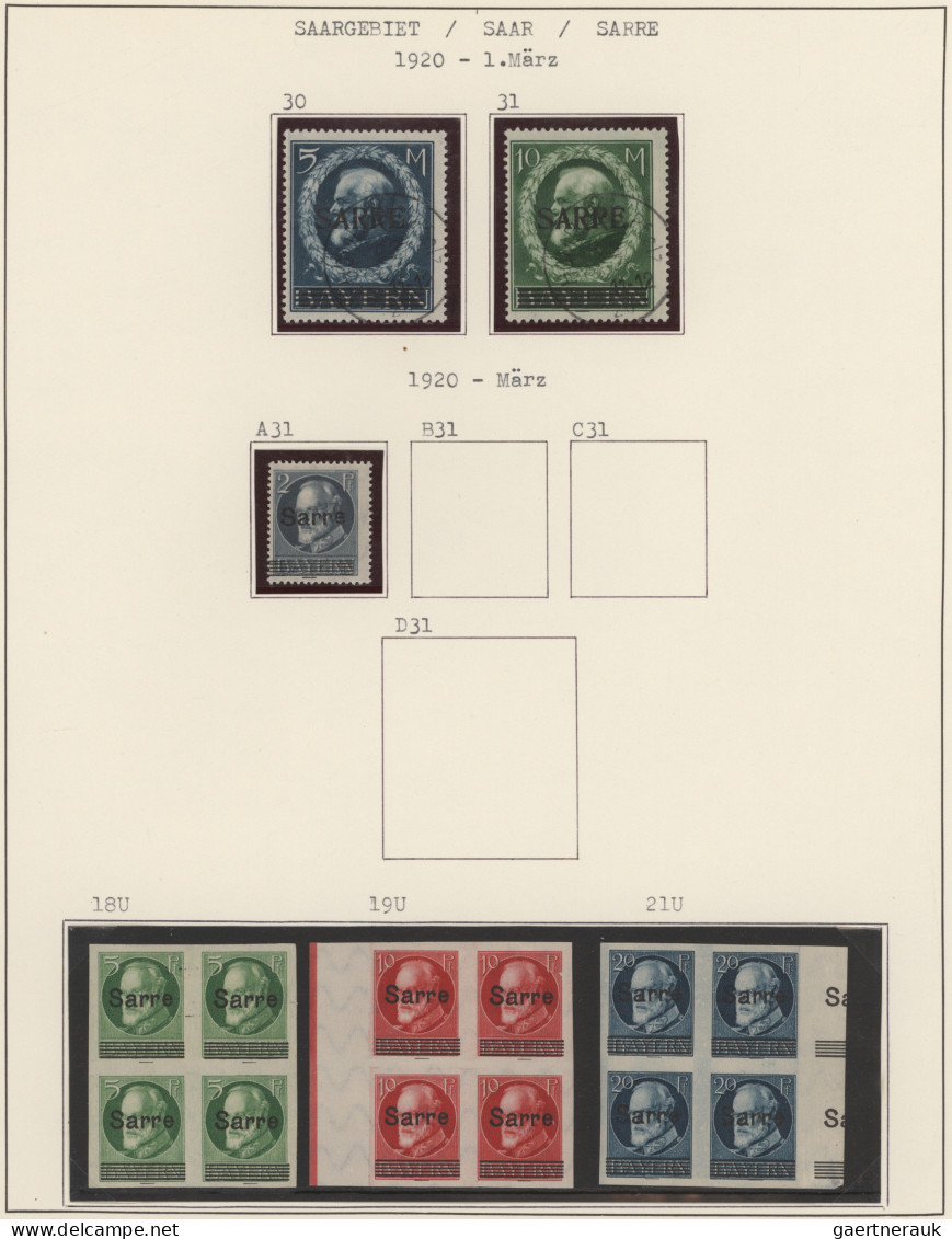 Deutsche Abstimmungsgebiete: Saargebiet: 1920/1959, Gehaltvolle Und Attraktive S - Covers & Documents