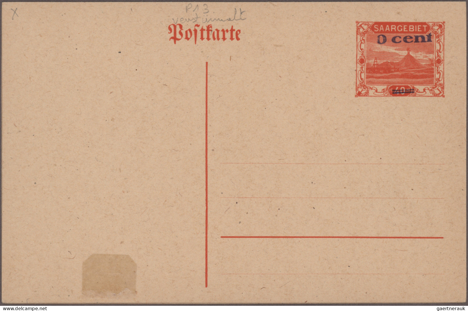 Deutsche Abstimmungsgebiete: Saargebiet - Ganzsachen: 1920-1933 Kollektion Von M - Entiers Postaux