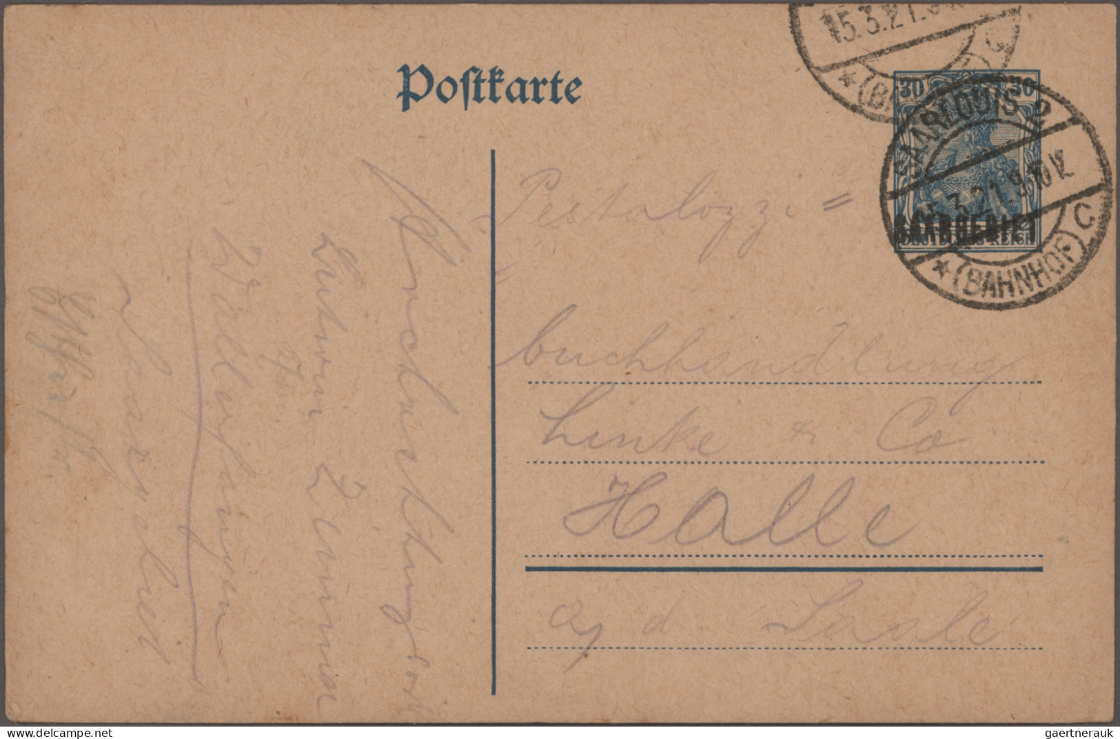 Deutsche Abstimmungsgebiete: Saargebiet - Ganzsachen: 1920-1933 Kollektion von m