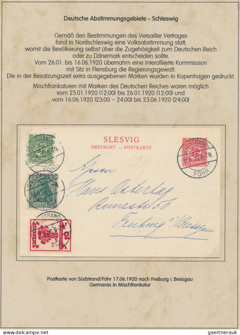 Deutsche Abstimmungsgebiete: Schleswig: 1916/1920, Partie Mit 8 Belegen, Dabei S - Sonstige & Ohne Zuordnung