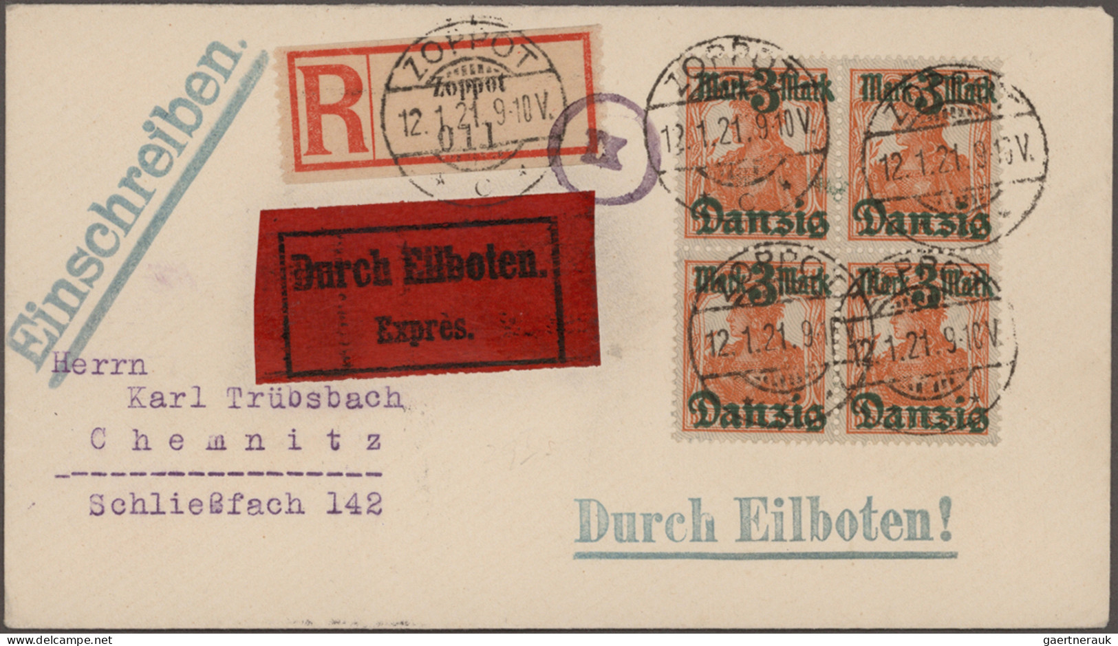 Danzig: 1874/1942, Partie von ca. 76 Briefen und Karten aus dem Einzellos-Bereic