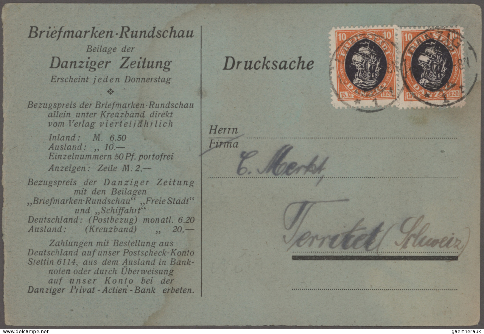 Danzig: 1880/1940 (ca.), Sammlung Von Ca. 220 Briefen Und Karten Incl. Etwas Vor - Other & Unclassified