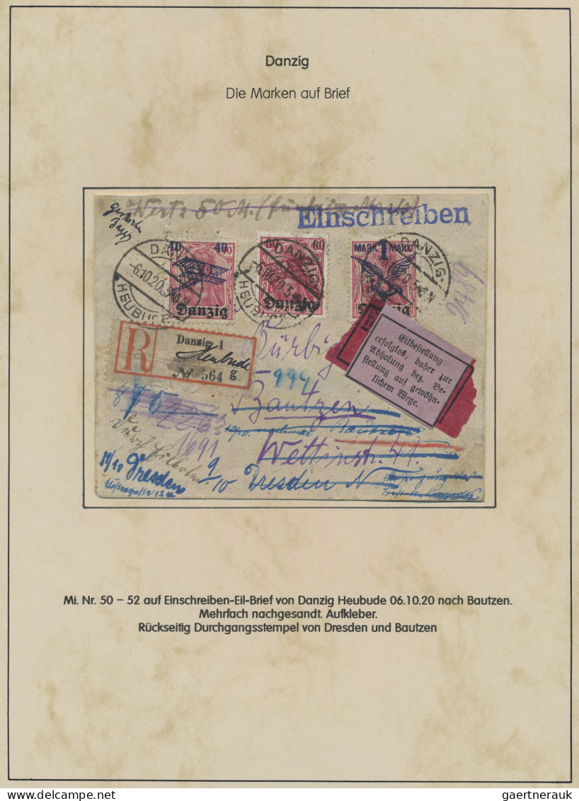 Danzig: 1920/1921 Ca., Interessante Slg. Der Danzig-Überdruckausgaben Auf 'Germa - Otros & Sin Clasificación