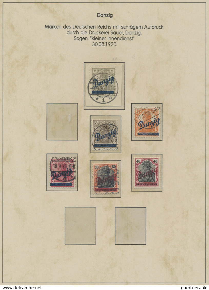 Danzig: 1920/1921 Ca., Interessante Slg. Der Danzig-Überdruckausgaben Auf 'Germa - Sonstige & Ohne Zuordnung