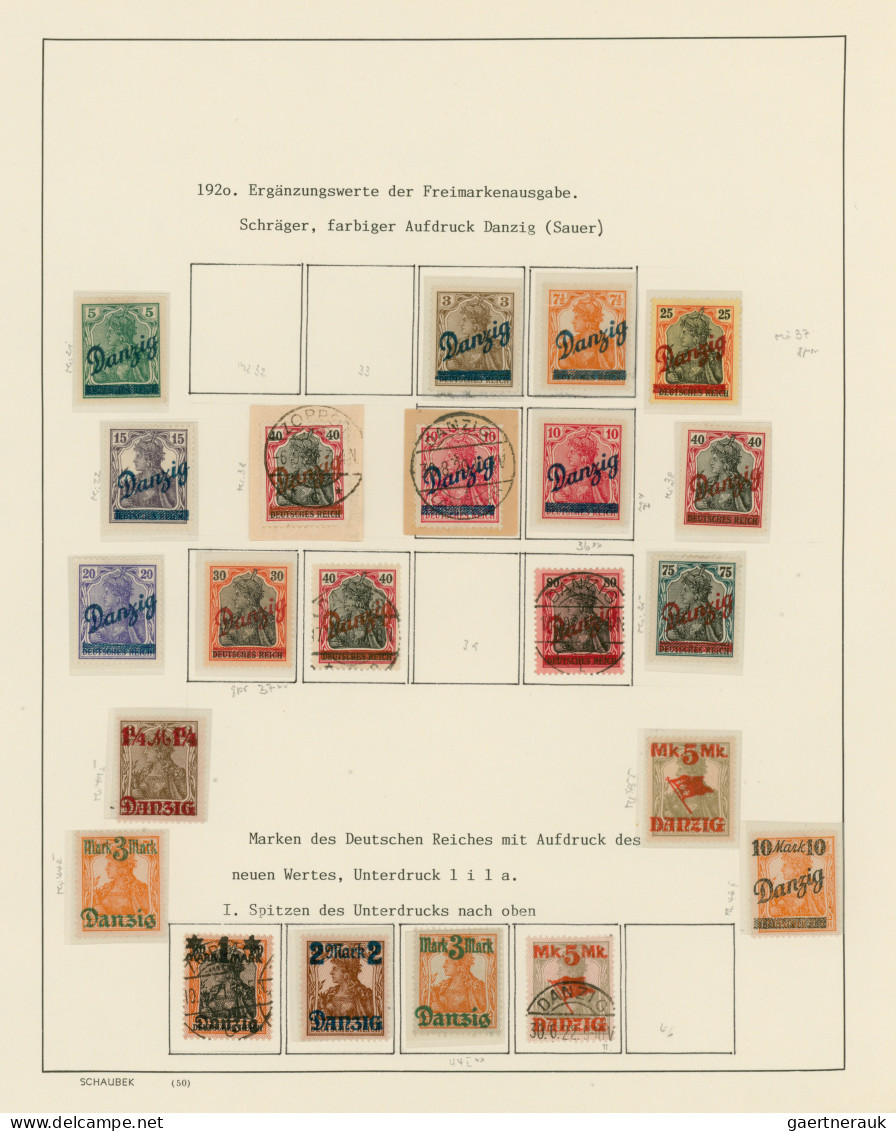 Danzig: 1920/1939 Umfangreiche Sammlung Mit Gestempelten, Postfrischen Bzw. Unge - Sonstige & Ohne Zuordnung