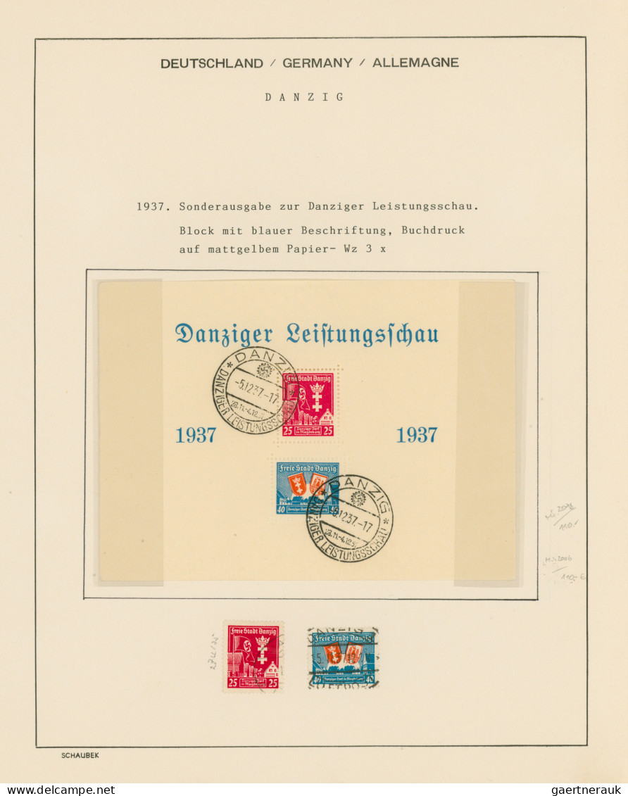 Danzig: 1920/1939 Umfangreiche Sammlung Mit Gestempelten, Postfrischen Bzw. Unge - Other & Unclassified