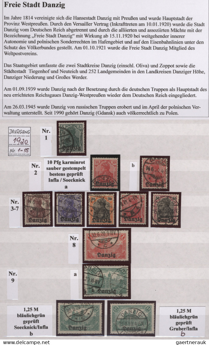 Danzig: 1920/1939, In Den Hauptnummern Augenscheinlich Komplette, Sauber Gestemp - Autres & Non Classés