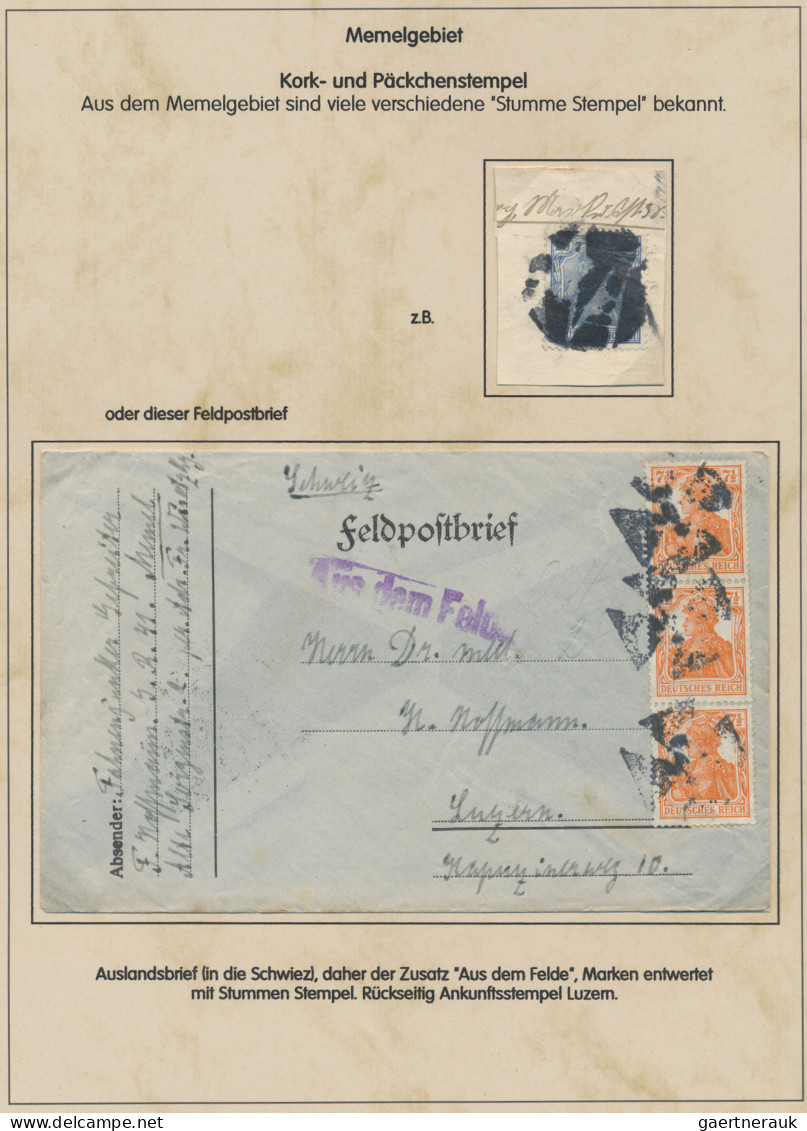 Memel: 1901/1920, Interessantes Konvolut Mit Verwendungen Der 'Germania'-Ausgabe - Memel (Klaïpeda) 1923