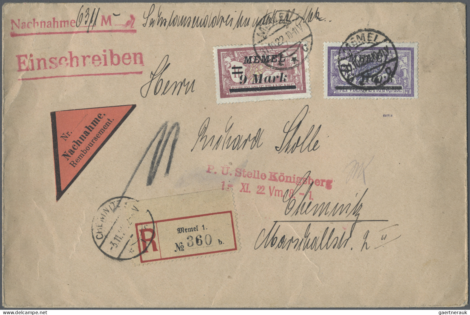 Memel: 1920/2023 (ca), Hübsches Konvolut Von über 100 Belegen Mit Wert- Und Flug - Memel (Klaïpeda) 1923