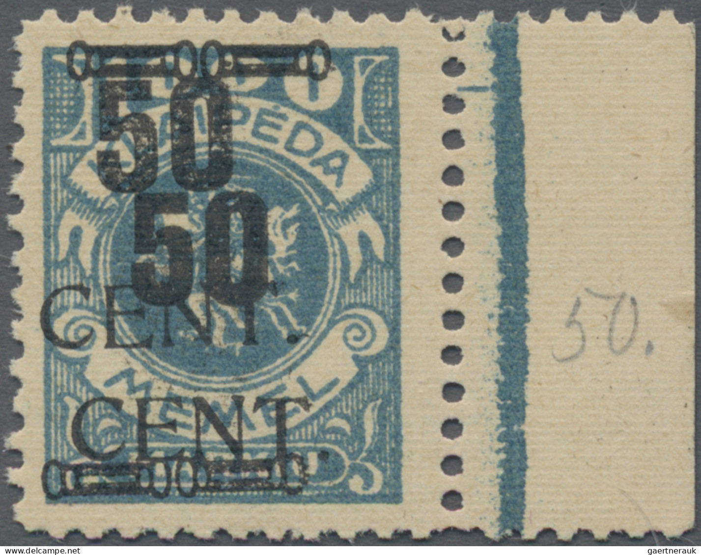 Memel: 1921/1923, Saubere Spezialpartie Mit Aufdruckbesonderheiten, Typen Usw., - Memel (Klaipeda) 1923