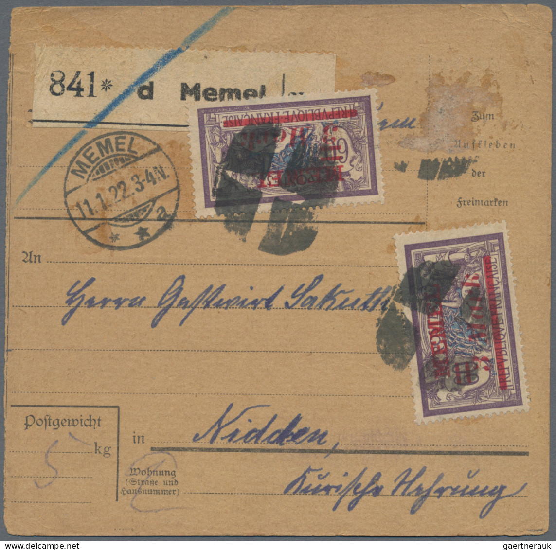 Memel: 1921/1925 (ca): Konvolut Von 143 Belegen Mit Wert-, Luftpost-, Einschreib - Klaipeda 1923