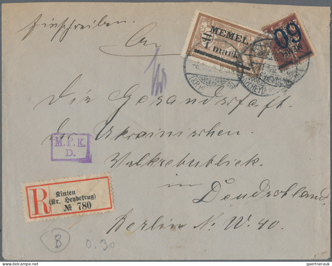 Memel: 1921/1925 (ca): Konvolut von 143 Belegen mit Wert-, Luftpost-, Einschreib