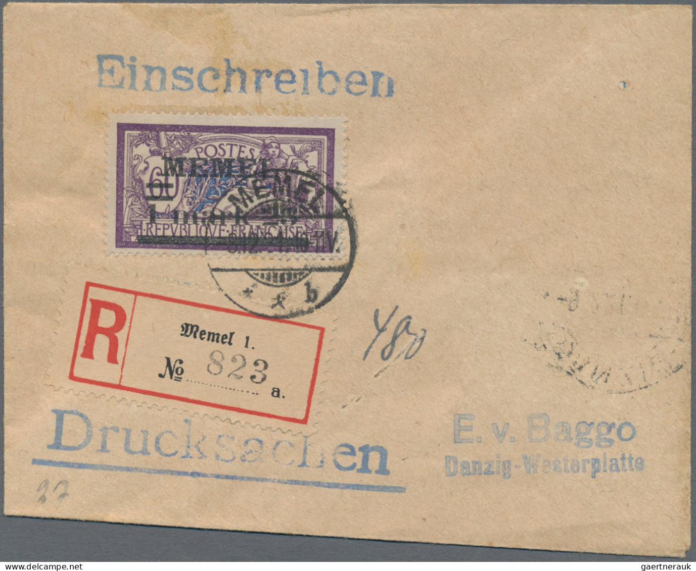 Memel: 1921/1925 (ca): Konvolut von 143 Belegen mit Wert-, Luftpost-, Einschreib