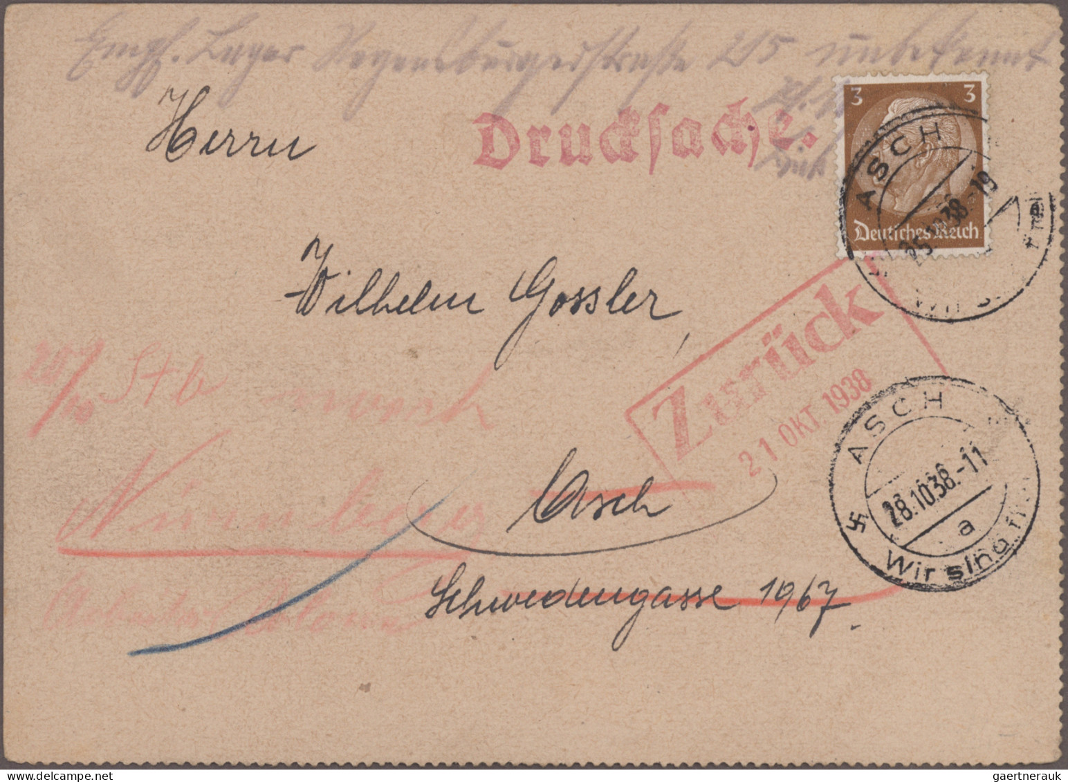 Sudetenland: 1938/1942, Umfangreiche Belege-Sammlung Mit Mehr Als 220 Briefen, K - Sudetes