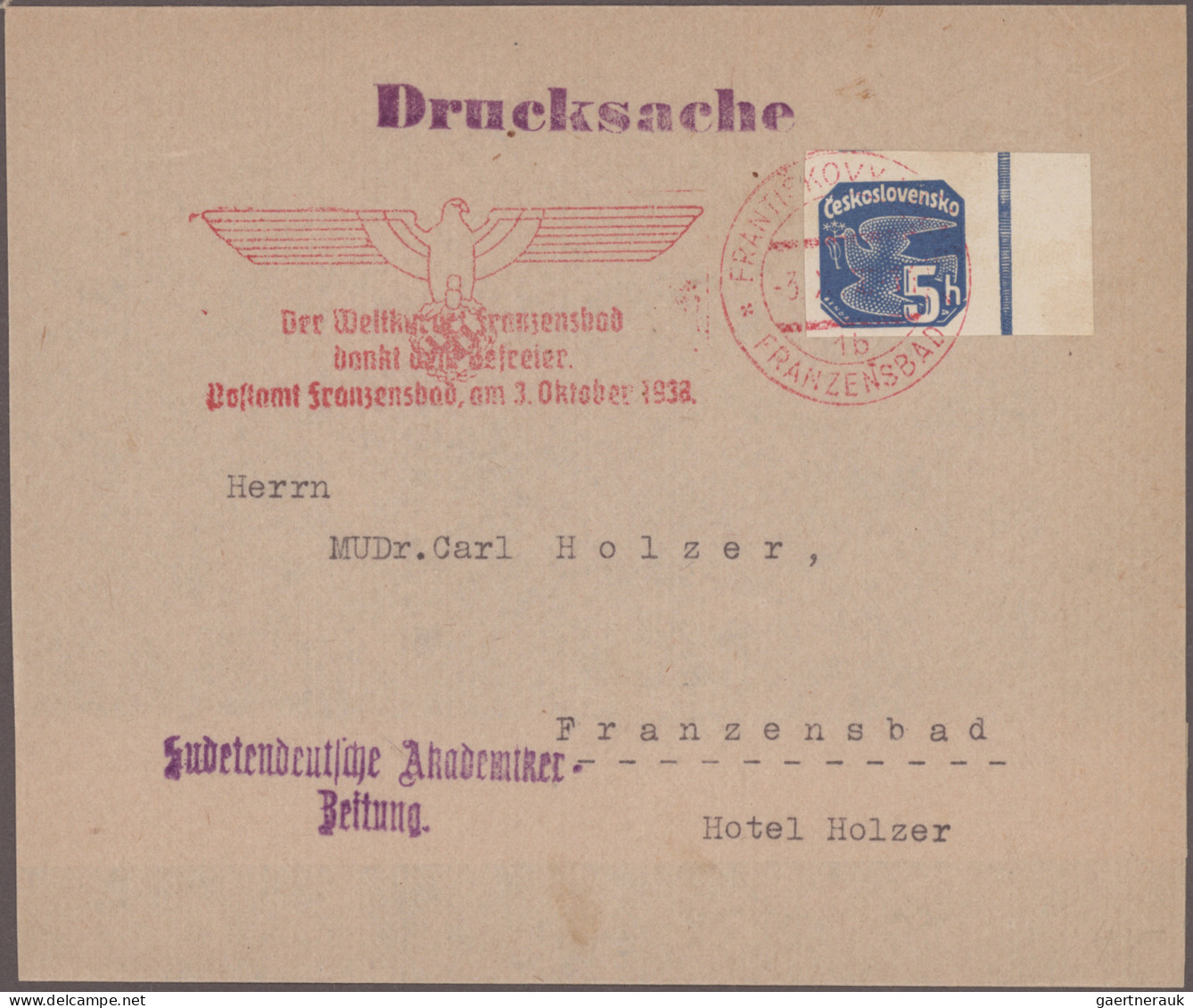 Sudetenland: 1938/1942, umfangreiche Belege-Sammlung mit mehr als 220 Briefen, K