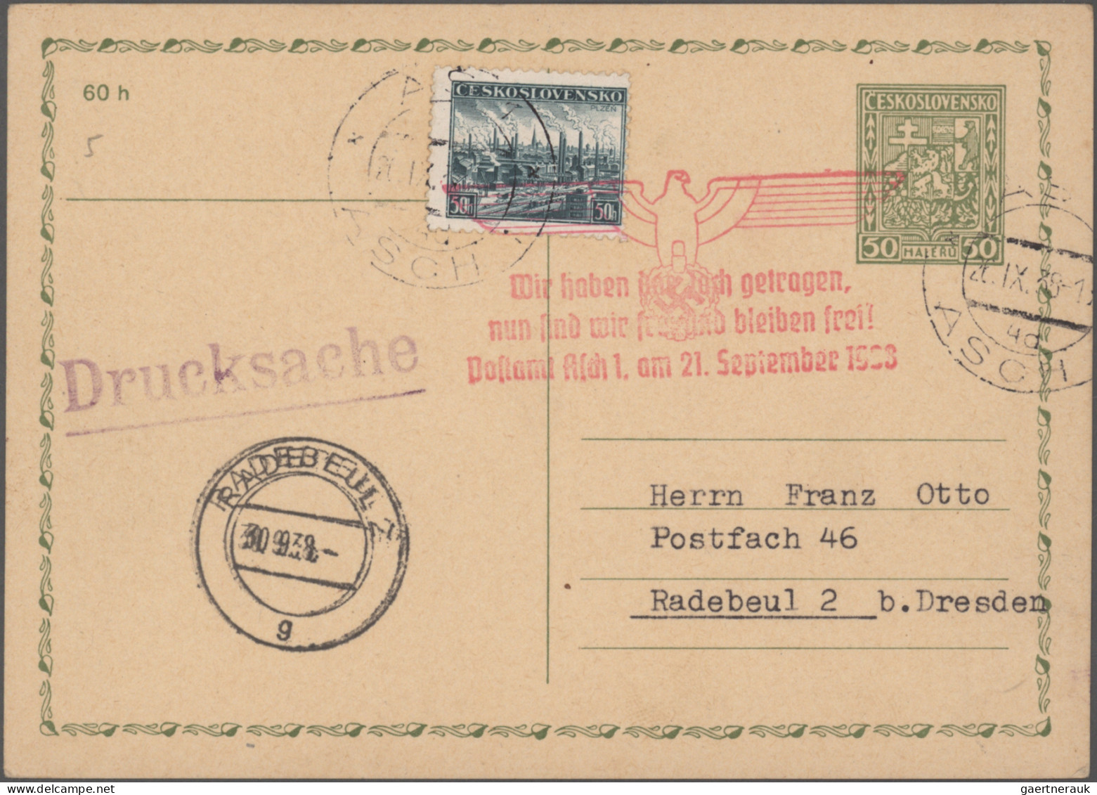 Deutsche Besetzung II. WK: 1938/1945, Zusammenstellung auf Steckseiten, dabei Su