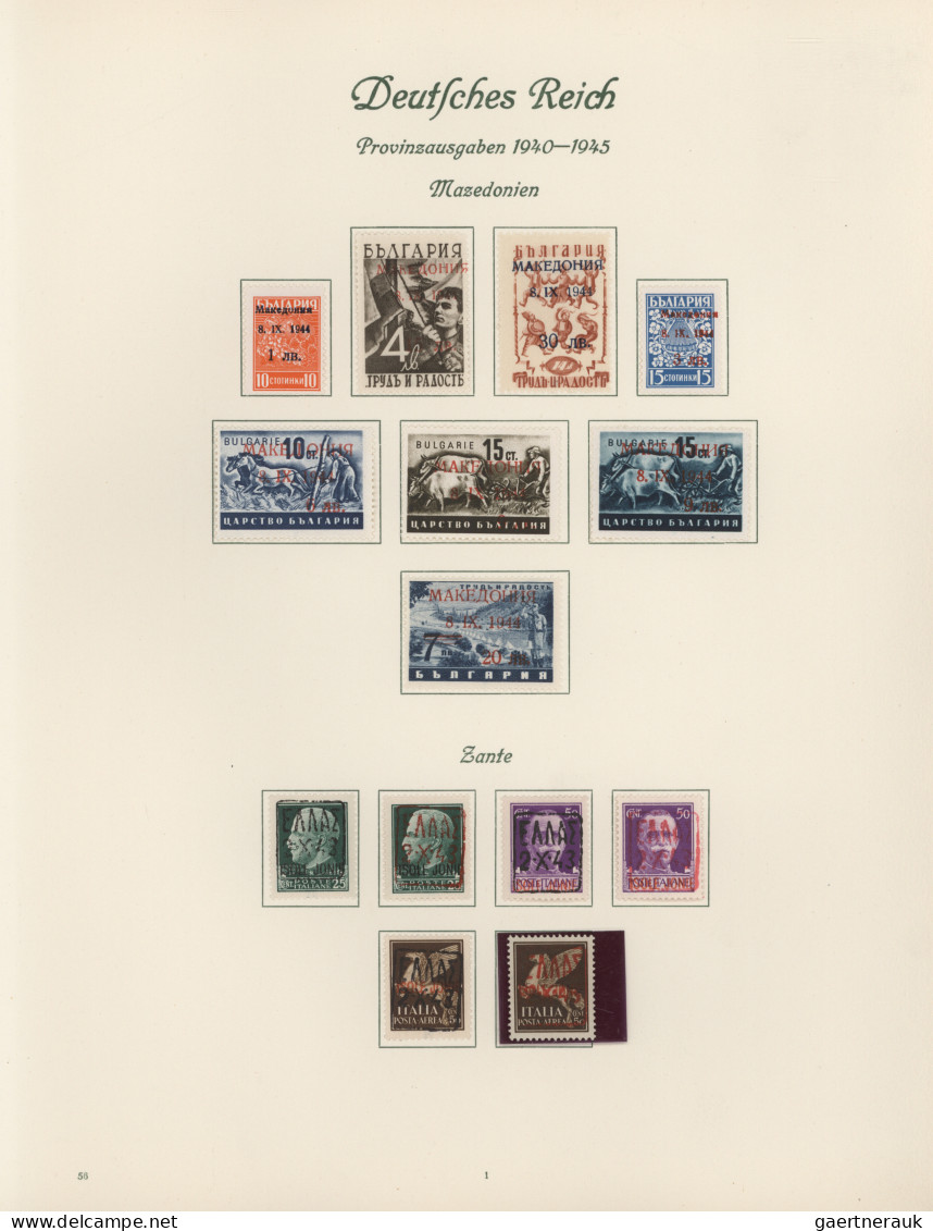 Deutsche Besetzung II. WK: 1939/1945, Sammlung in 2 Borek Falzalben mit postfris