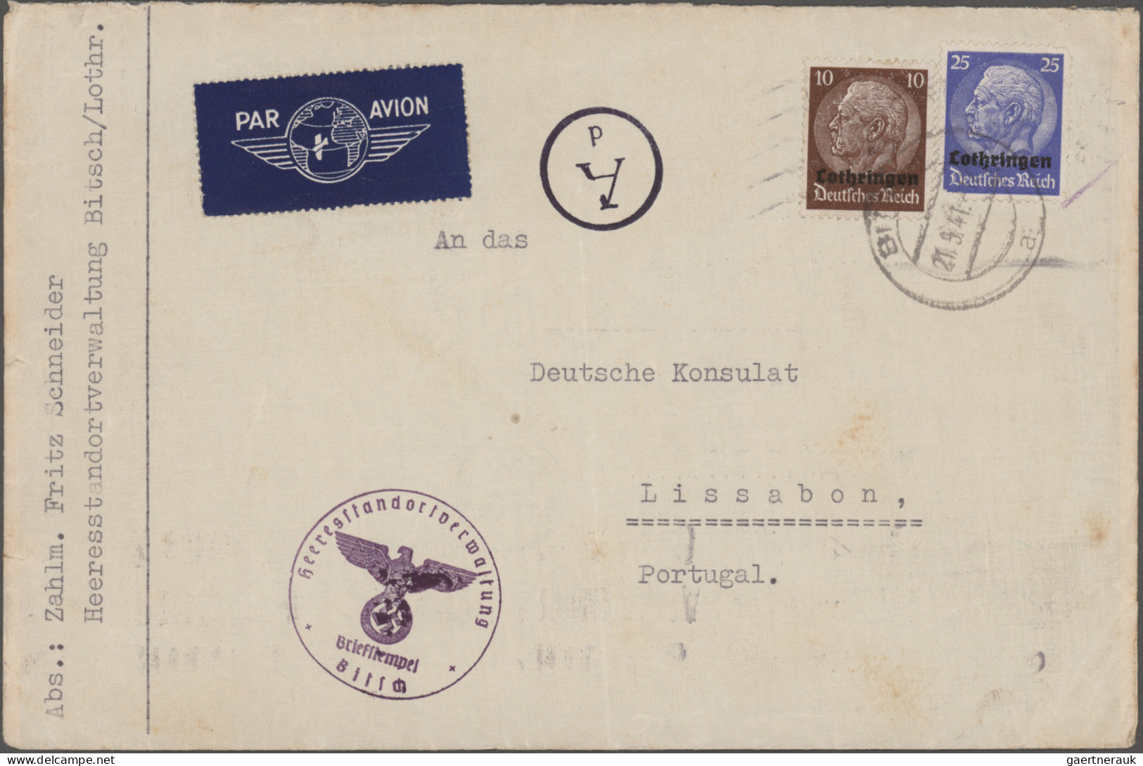 Deutsche Besetzung II. WK: 1940/1941, Elsaß/Lothringen/Luxemburg, Partie Von 26 - Bezetting 1938-45