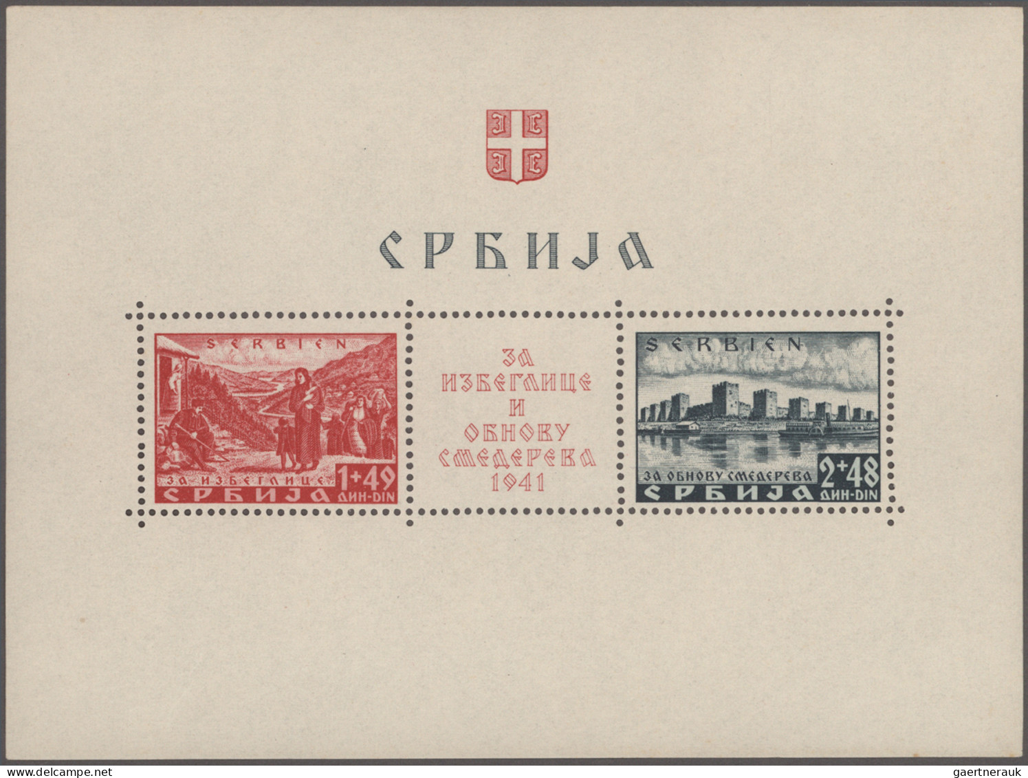 Deutsche Besetzung II. WK: 1943, Kleines Lot Mit Serbien Bl.1-4 Semendria-Blockp - Besetzungen 1938-45