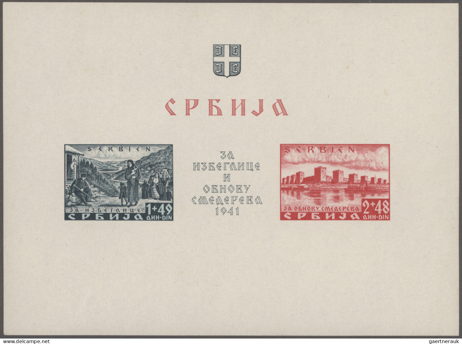 Deutsche Besetzung II. WK: 1943, Kleines Lot Mit Serbien Bl.1-4 Semendria-Blockp - Occupation 1938-45