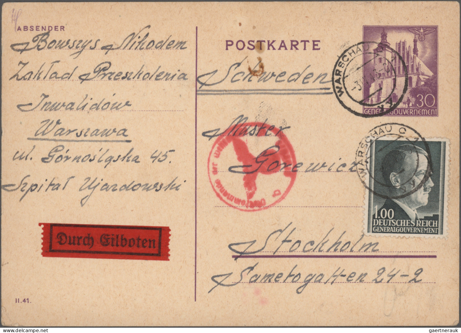 Dt. Besetzung II WK - Generalgouvernement: 1940/1944, Partie Von 32 Briefen Und - Ocupación 1938 – 45