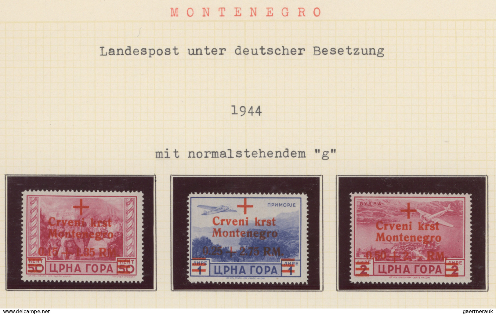 Dt. Besetzung II WK - Montenegro: 1943/1944, Saubere, Weitgehend Postfrische Sam - Occupation 1938-45