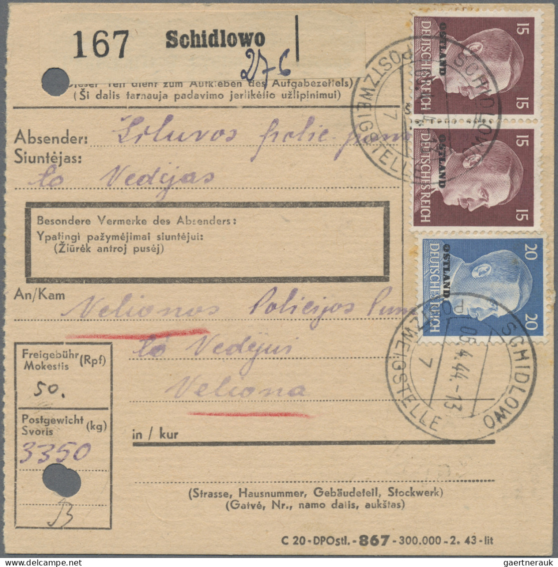 Dt. Besetzung II WK - Ostland: 1941/1944 (ca), Kleiner Posten Mit 12 Besseren Br - Besetzungen 1938-45