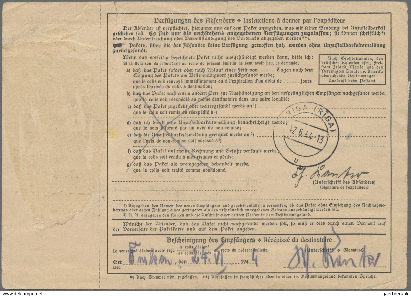 Dt. Besetzung II WK - Ostland: 1941/1944 (ca), Kleiner Posten Mit 12 Besseren Br - Ocupación 1938 – 45