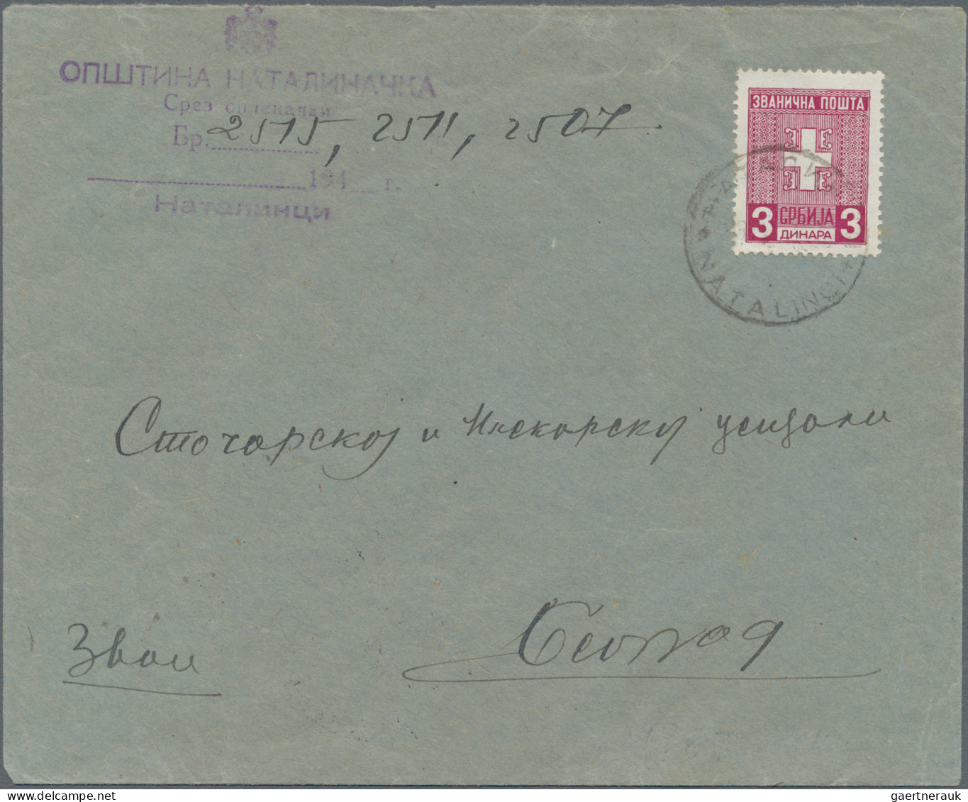 Dt. Besetzung II WK - Serbien: 1941/1943, Partie von acht Bedarfsbriefen incl. D
