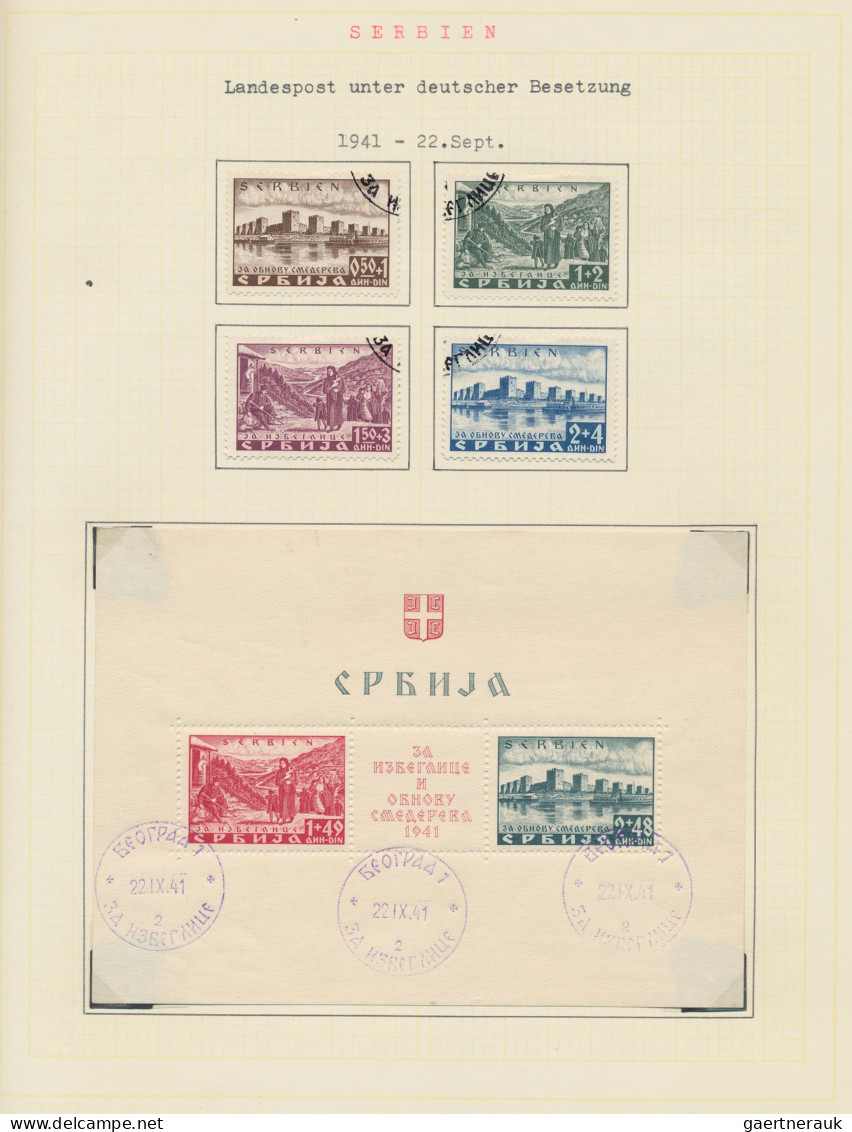 Dt. Besetzung II WK - Serbien: 1941/1943, Reichhaltige Gestempelte Sammlung Mit - Besetzungen 1938-45