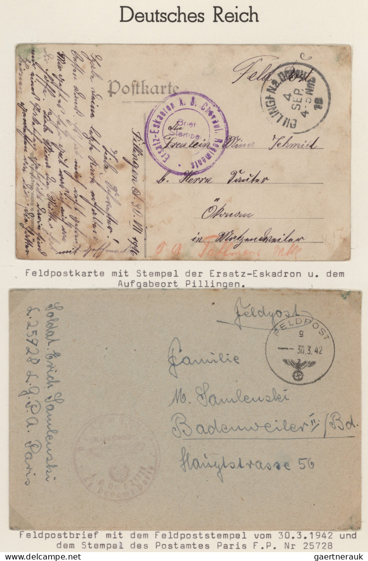 Feldpostmarken: 1942/1945, gestempelte und ungebrauchte Sammlung auf Albenblätte