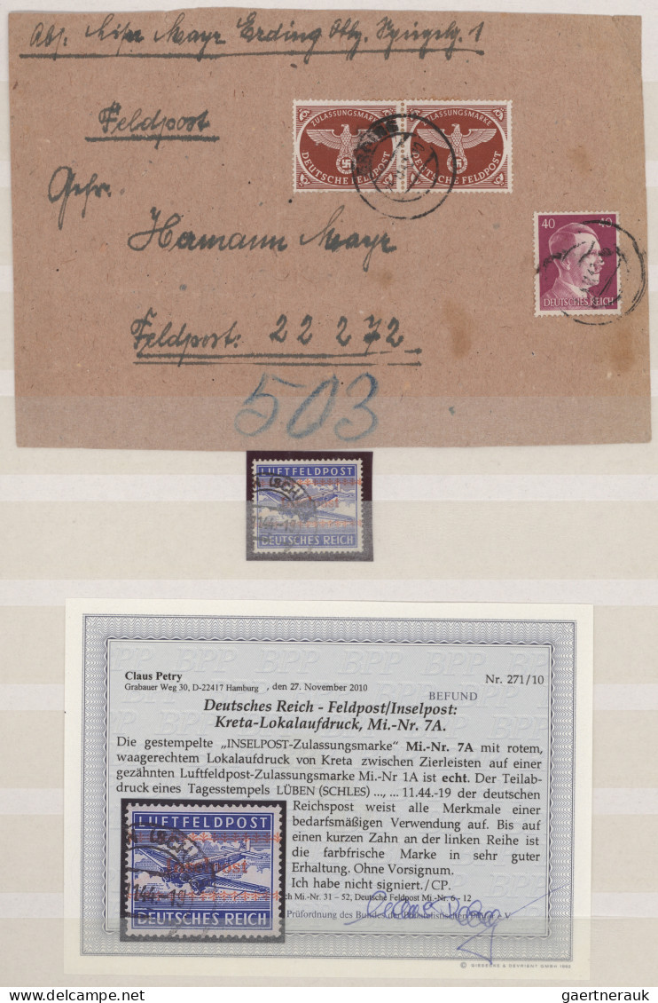 Feldpostmarken: 1942/1945, Sammlungspartie Mit Marken Und Belegen, Dabei MiNr. 7 - Andere & Zonder Classificatie