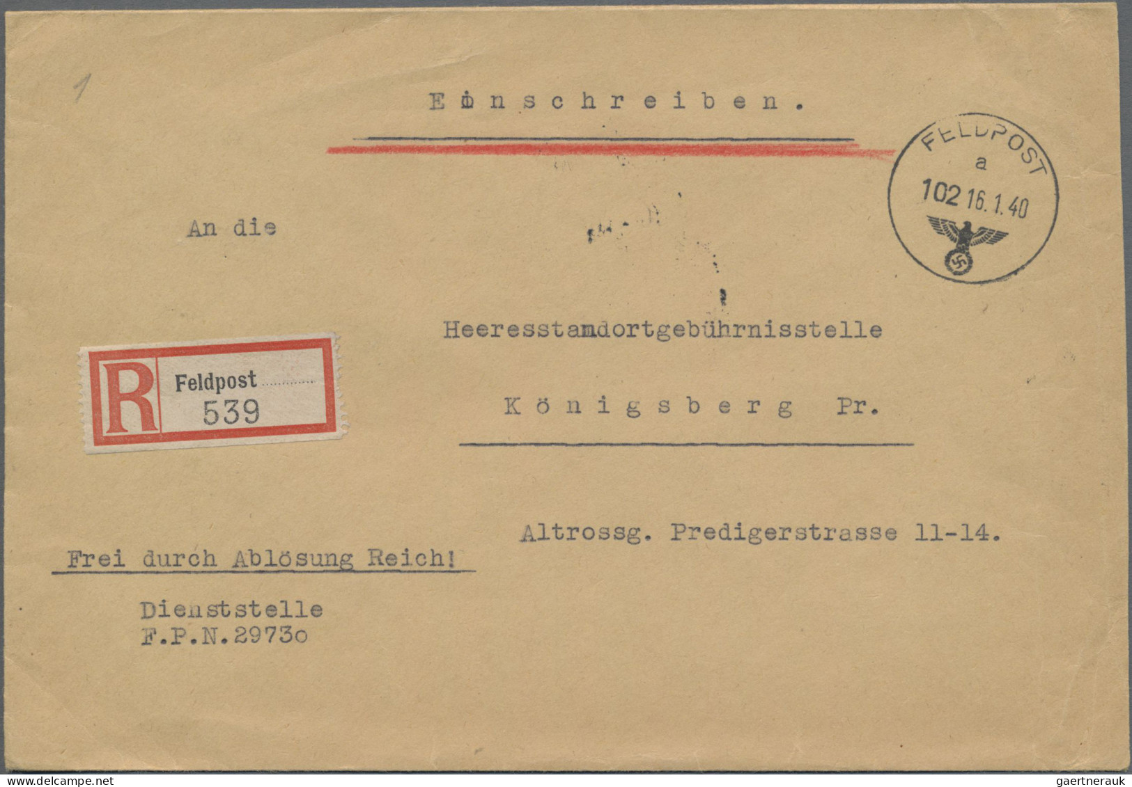 Feldpost 2. Weltkrieg: 1939/1943, Partie Mit U.a. 5 Pfg. Hindenburg Auf Luftpost - Sonstige