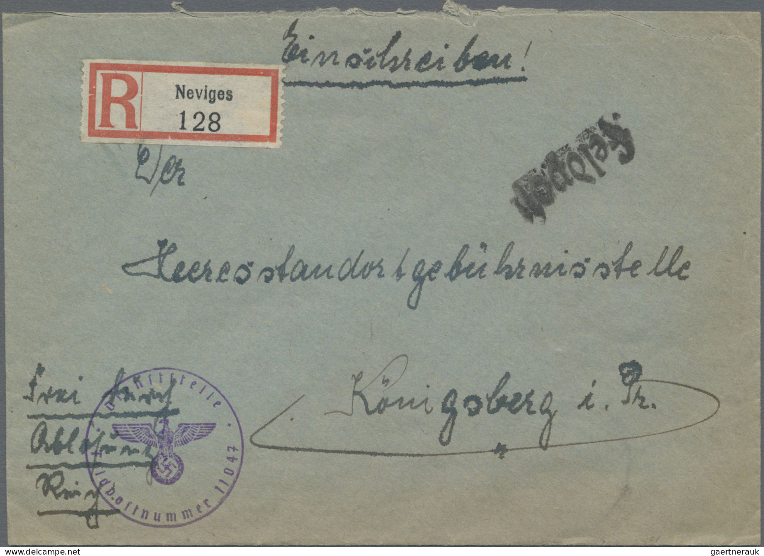 Feldpost 2. Weltkrieg: 1939/1943, Partie Mit U.a. 5 Pfg. Hindenburg Auf Luftpost - Sonstige